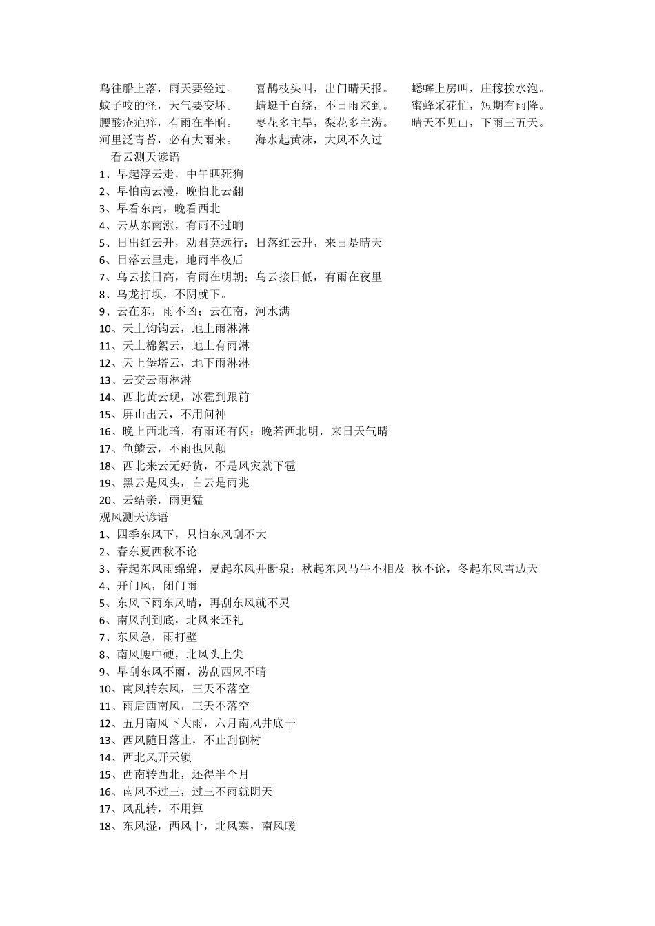 有关于气象的谚语_第2页