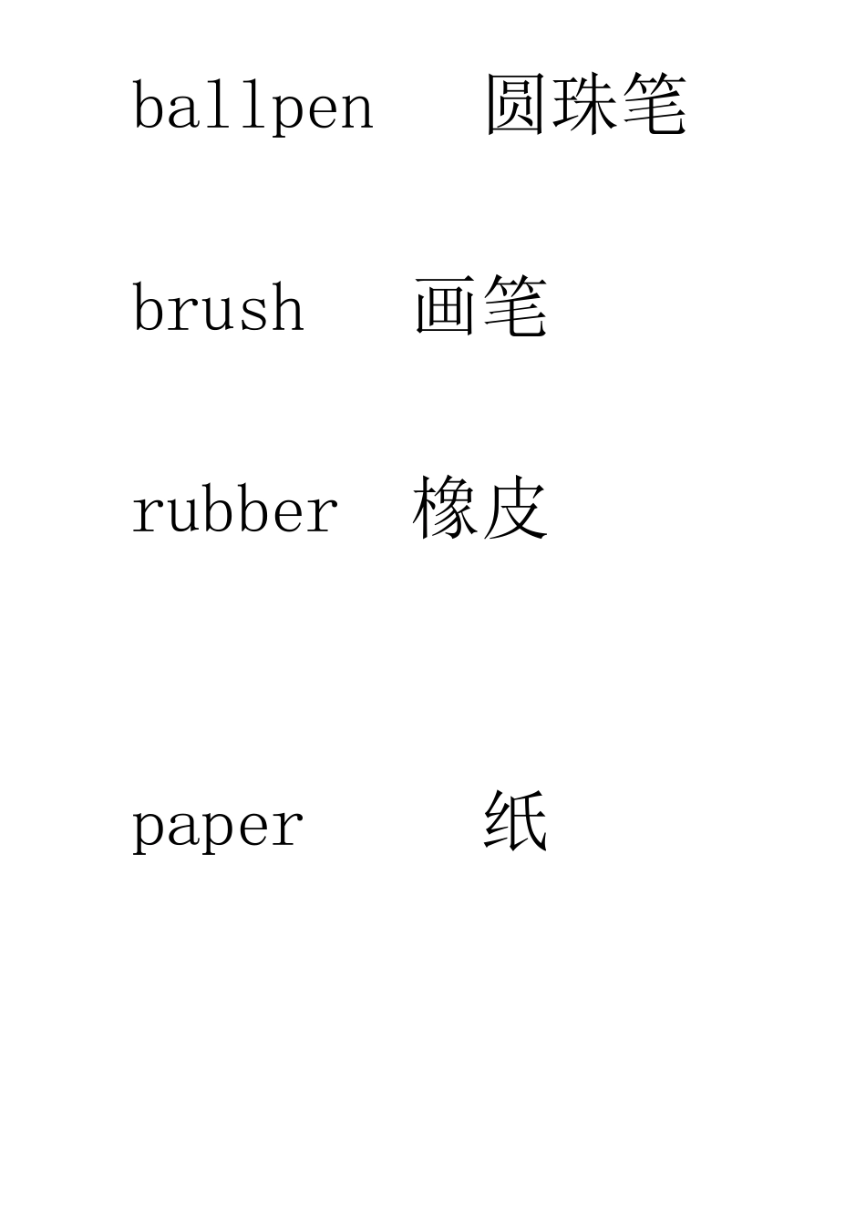 有关文具类的英语单词_第2页