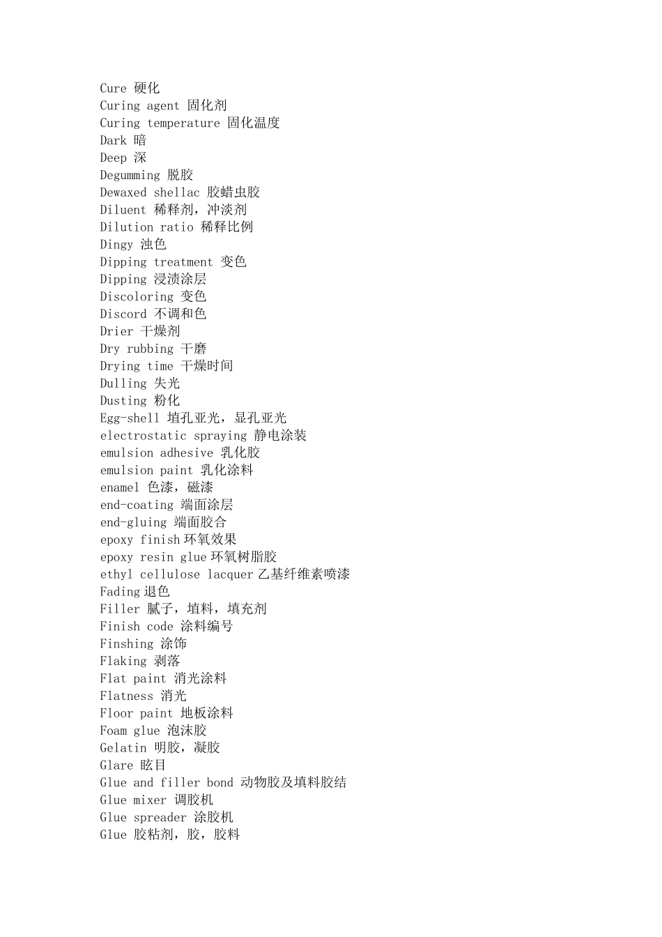 有关油漆涂料中英文对照_第2页