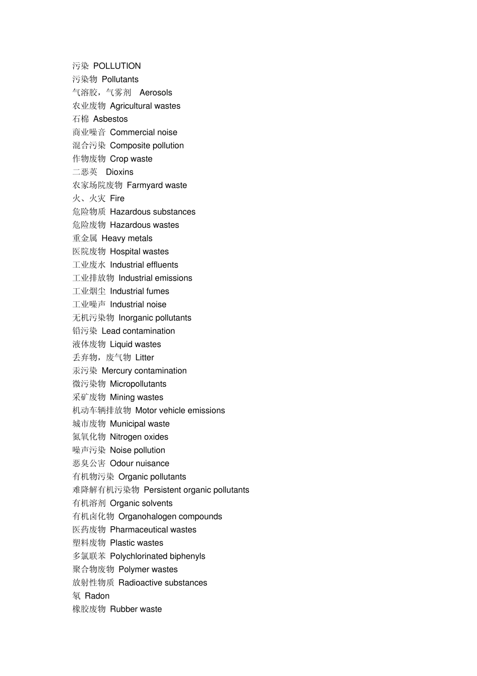 有关环保的词汇_第1页