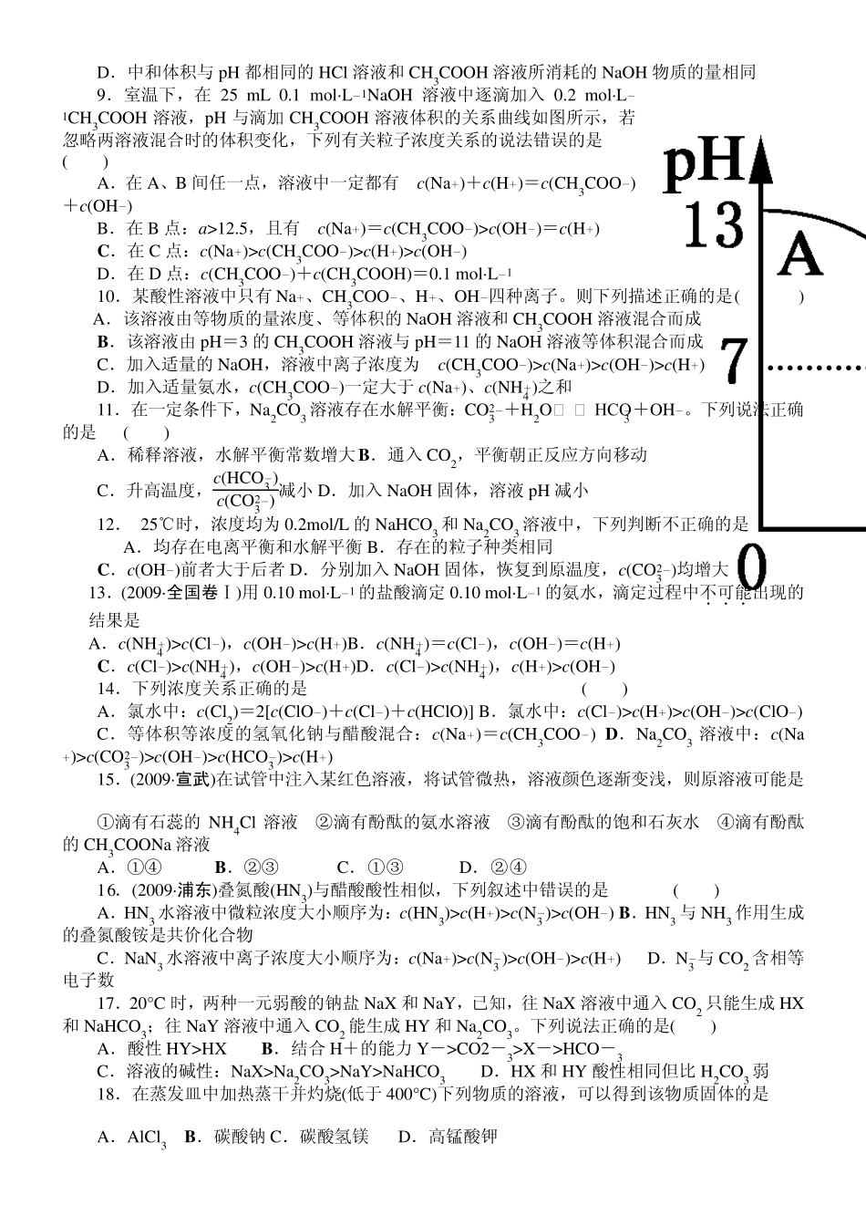 有关盐类的水解高考题_第2页