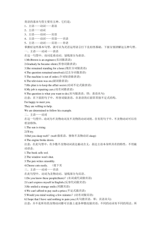 有关英语语法中《句子成分及五种基本句型》问题_附有习题及答案