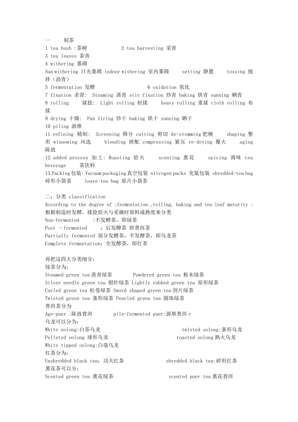 有关茶叶的英语单词_第1页