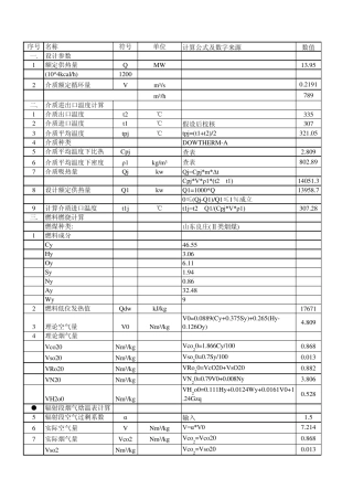 有机热载体锅炉(燃煤导热油炉)热力计算书