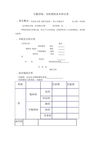 有机物分类命名同分异构体的书写与推断