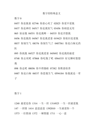 有特殊意义的数字