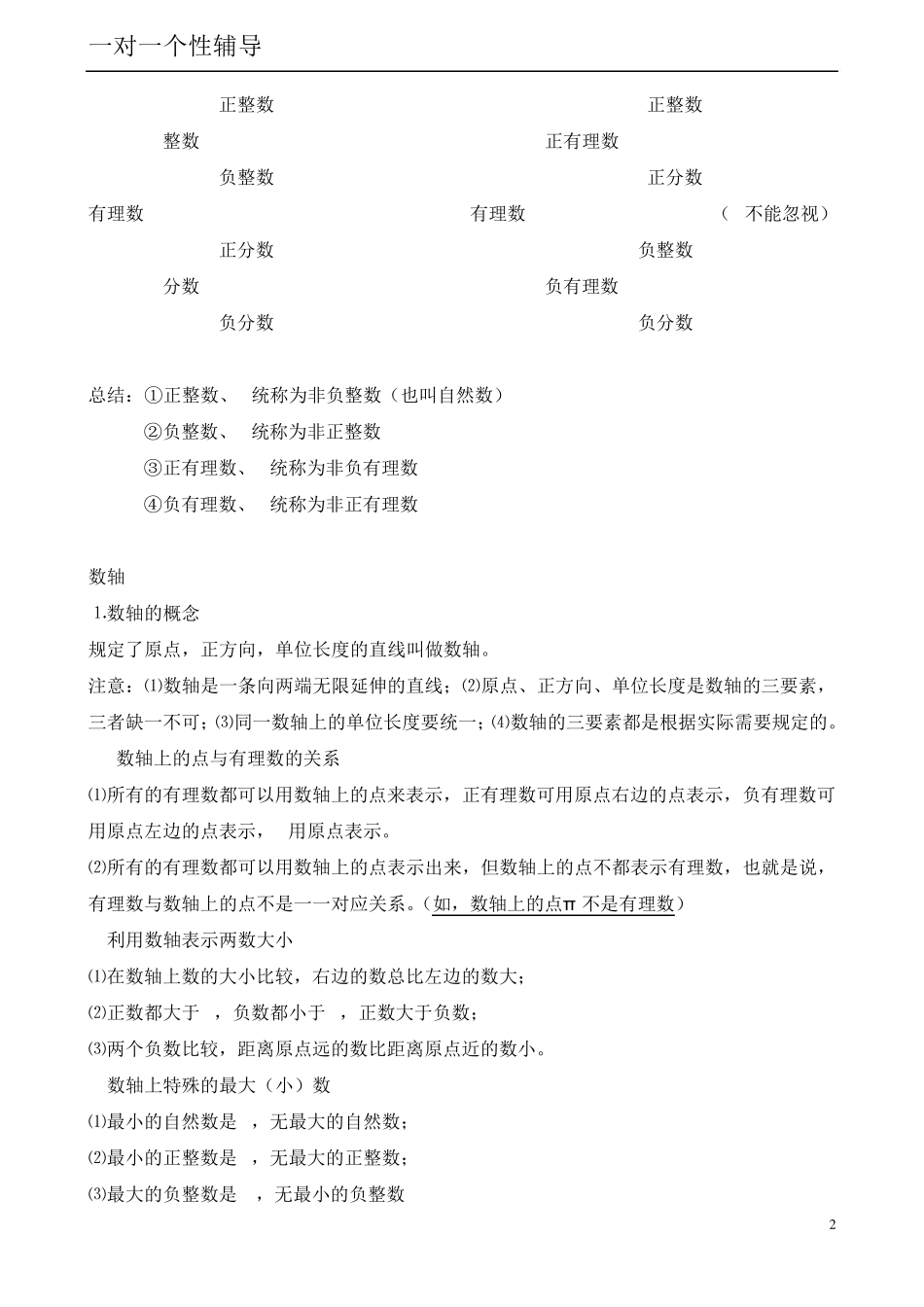 有理数知识点及经典题型总结讲义_第2页