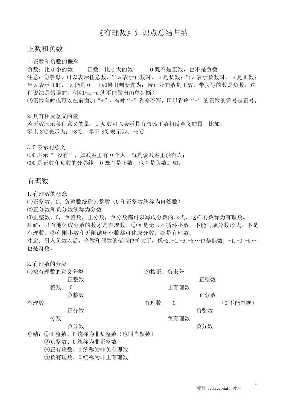 有理数知识点梳理_第1页