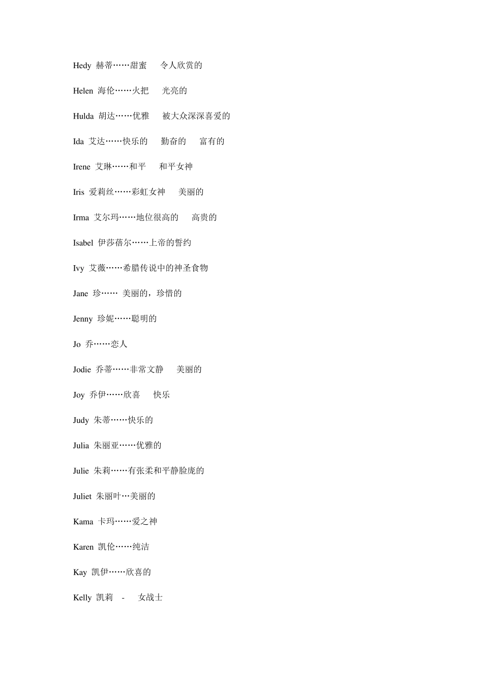 有美好含义的英文名_好听的女孩英文名_第3页