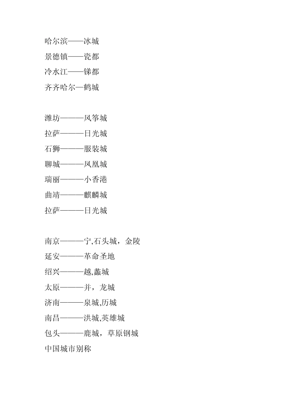 有趣的中国和世界城市别称大全_第3页
