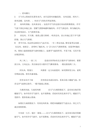 有趣的气象谚语