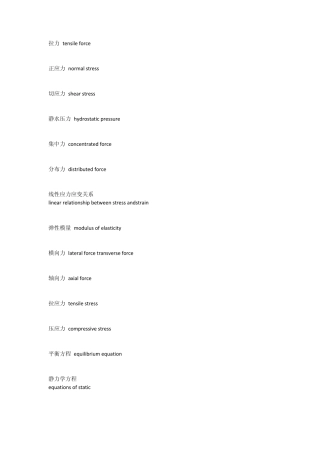 有限元力学专业词汇汇总