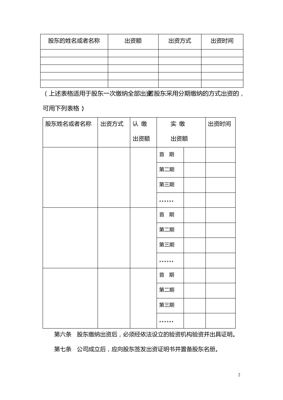 有限责任公司章程(国内合资)_第2页