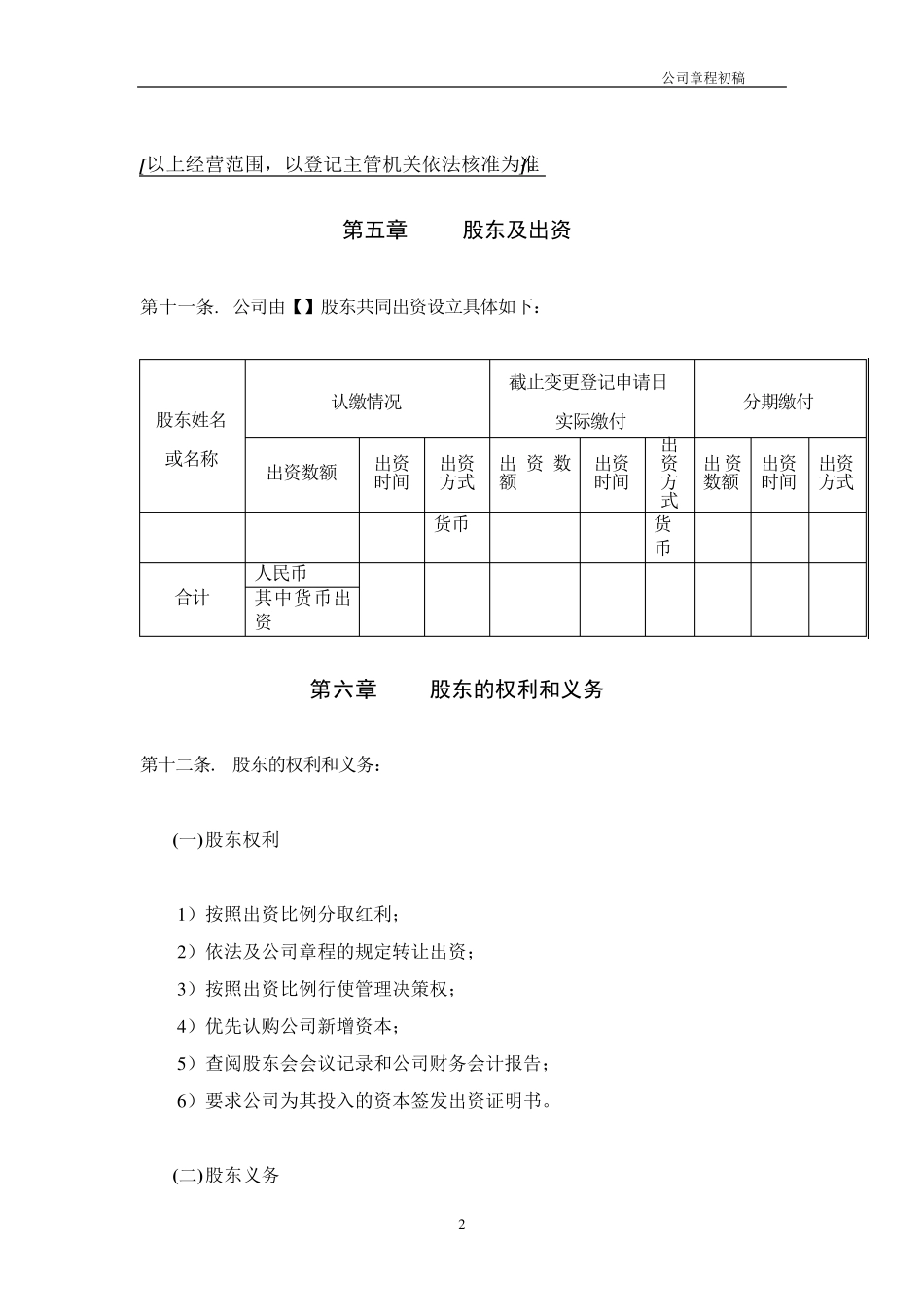 有限责任公司章程(权威版)_第2页