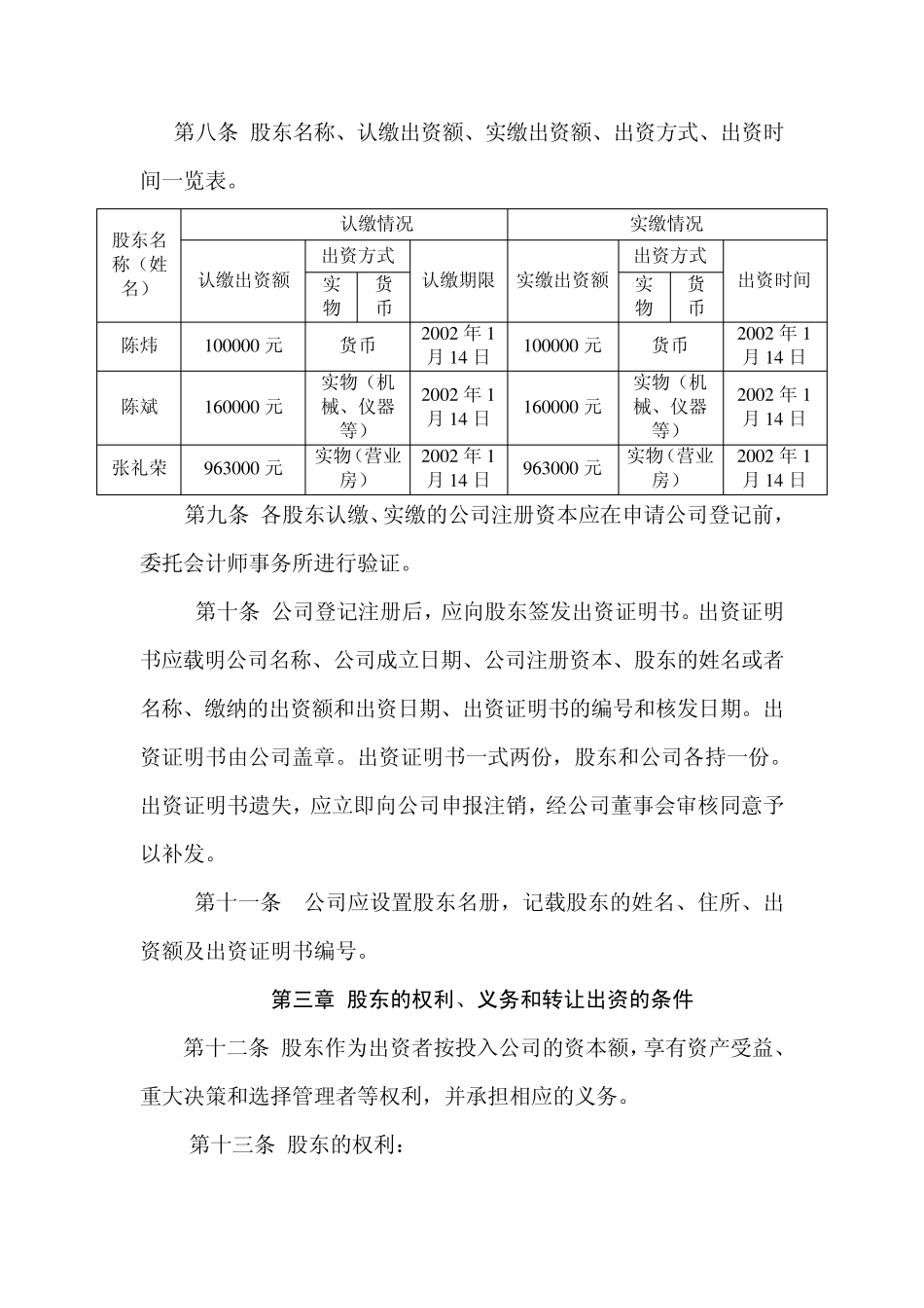 有限责任公司章程模板_第2页