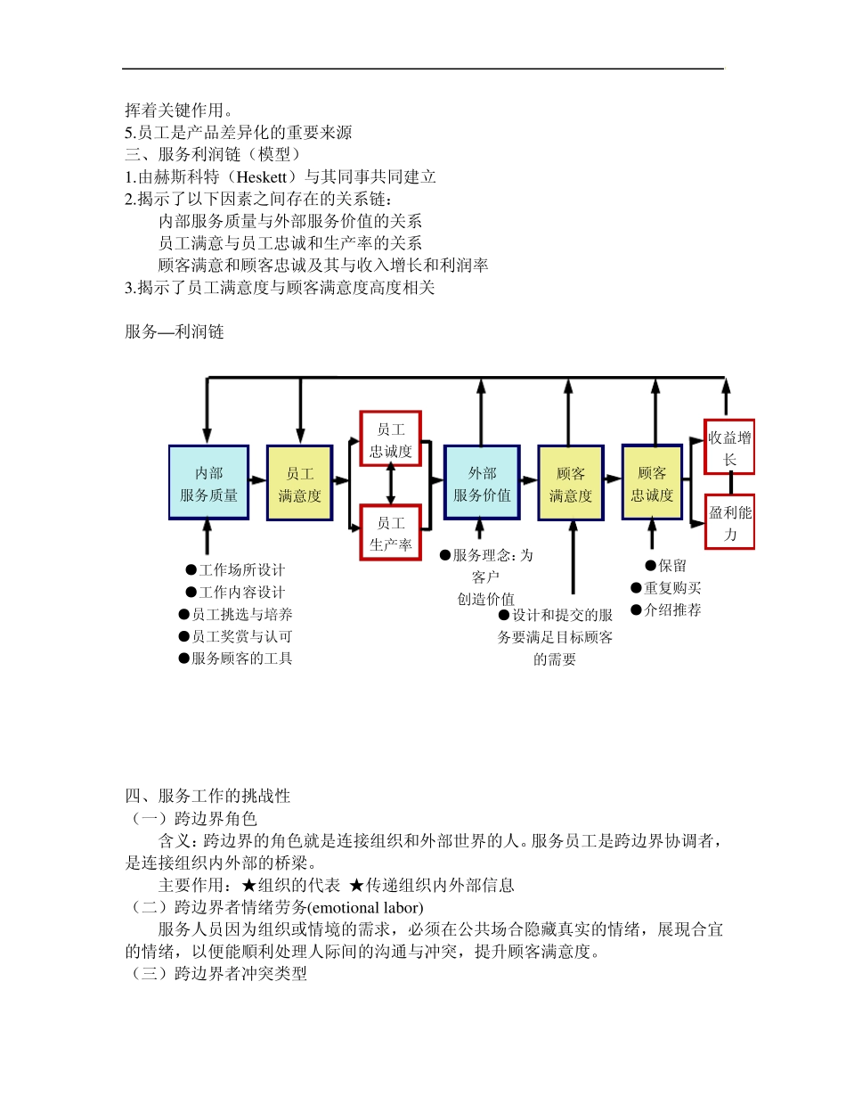 服务营销学复习资料第十一章服务人员管理和内部营销_第2页