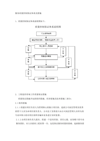 服务质量控制保证体系及措施