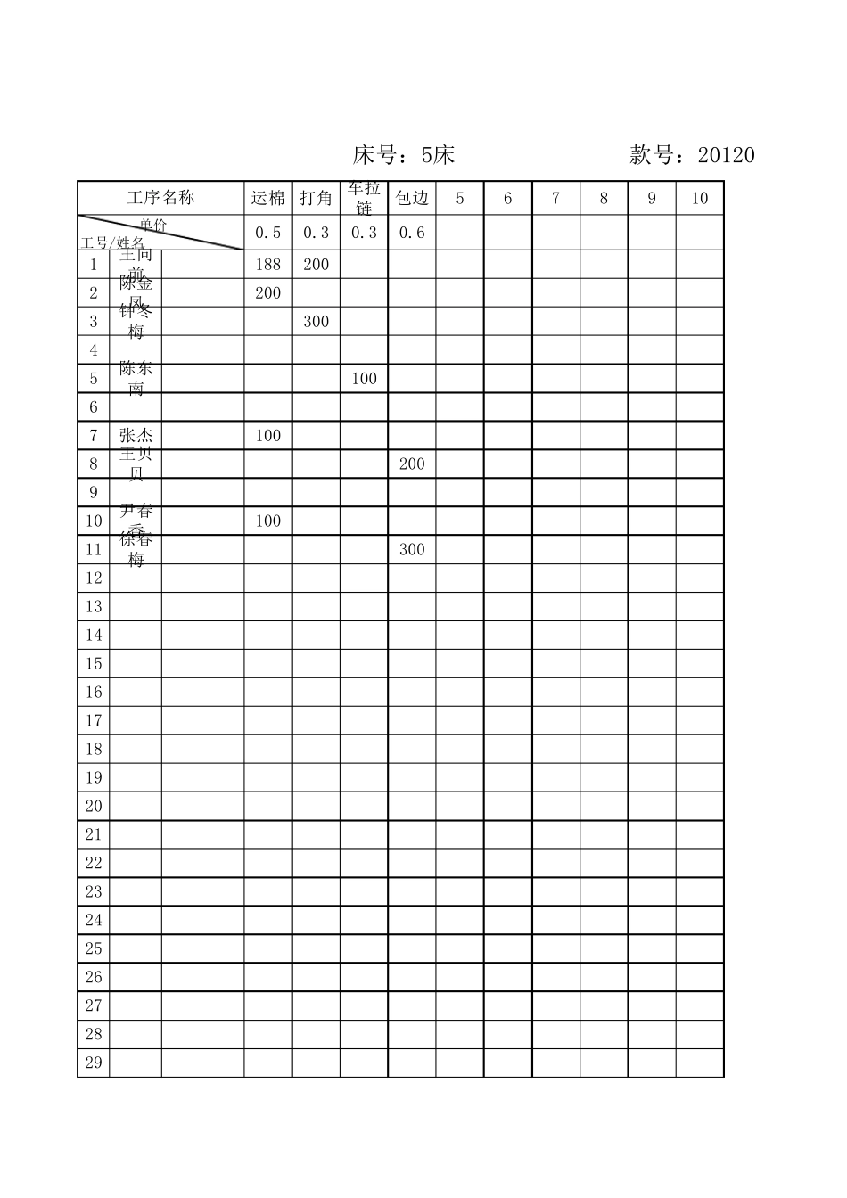 服装厂计件工资计算表格_第1页