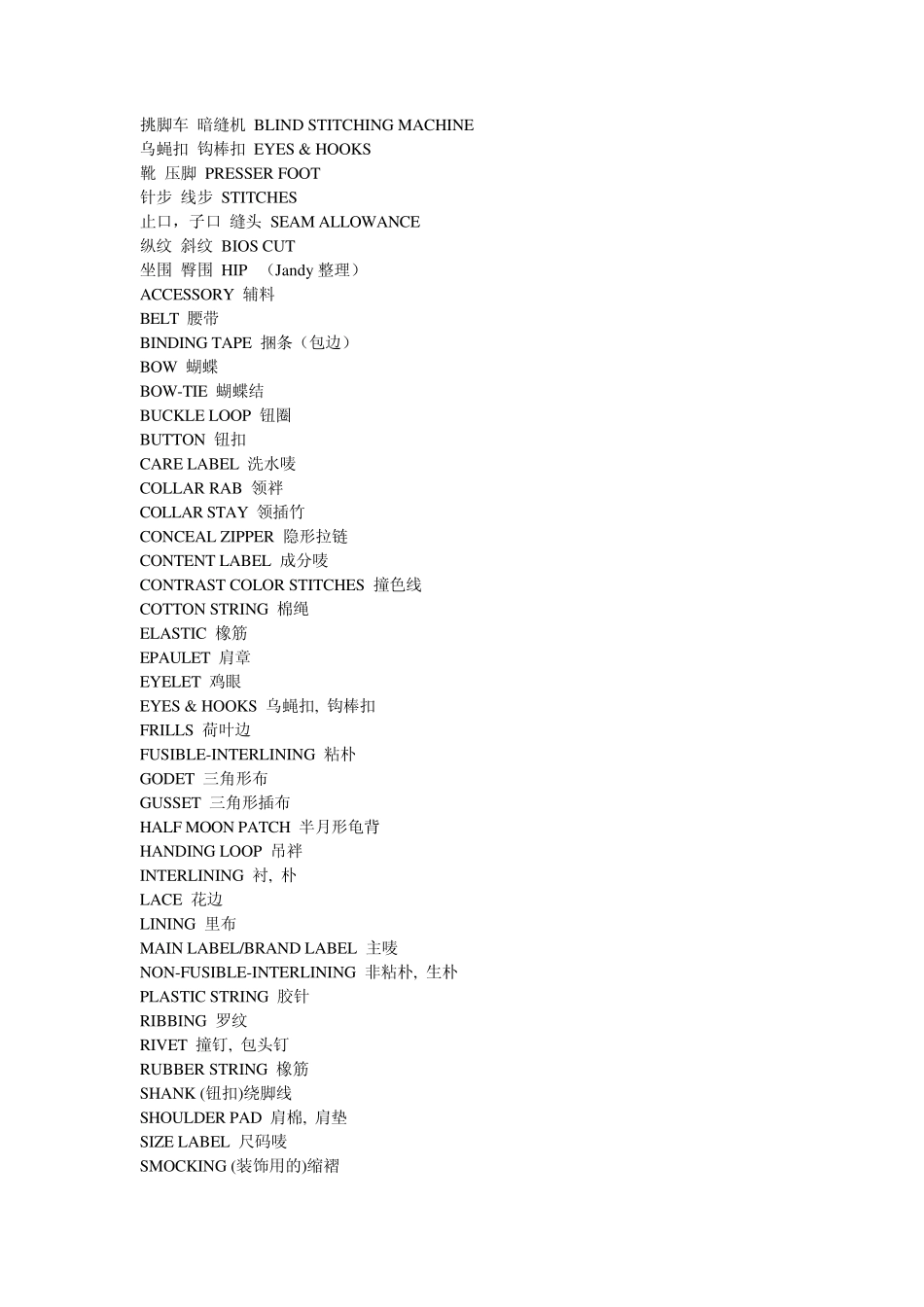 服装各部位英语翻译_第2页