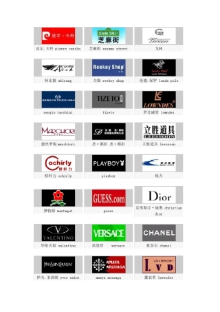 服装品牌标志大全