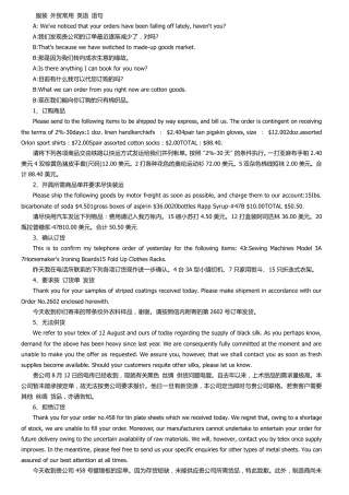 服装外贸常用英语语句