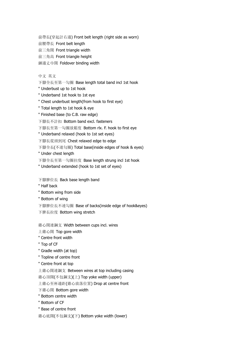 服装尺寸英语术语_第3页