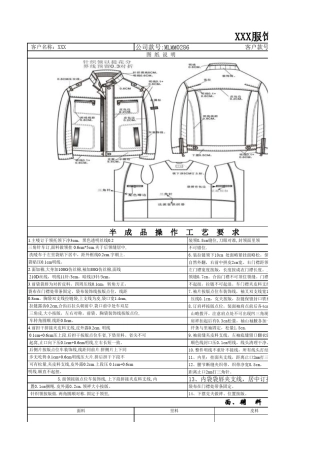 服装工艺单模版