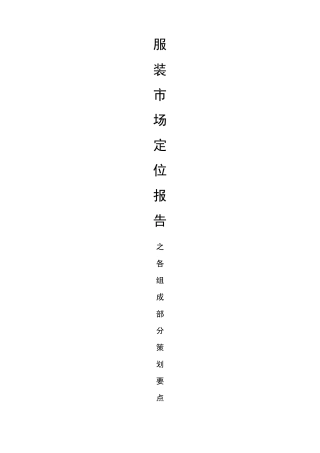 服装市场定位报告各组成部分分析要点