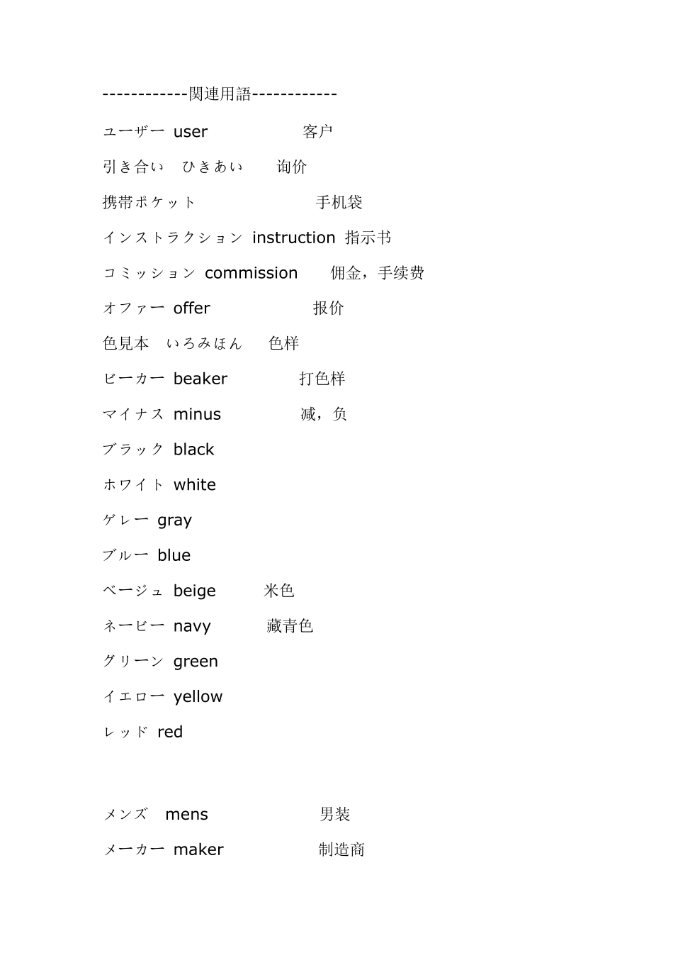 服装日语用语_第2页