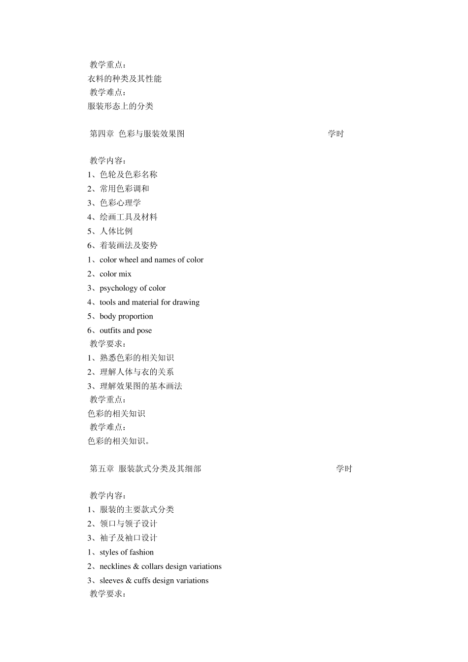 服装概论教学大纲_第3页