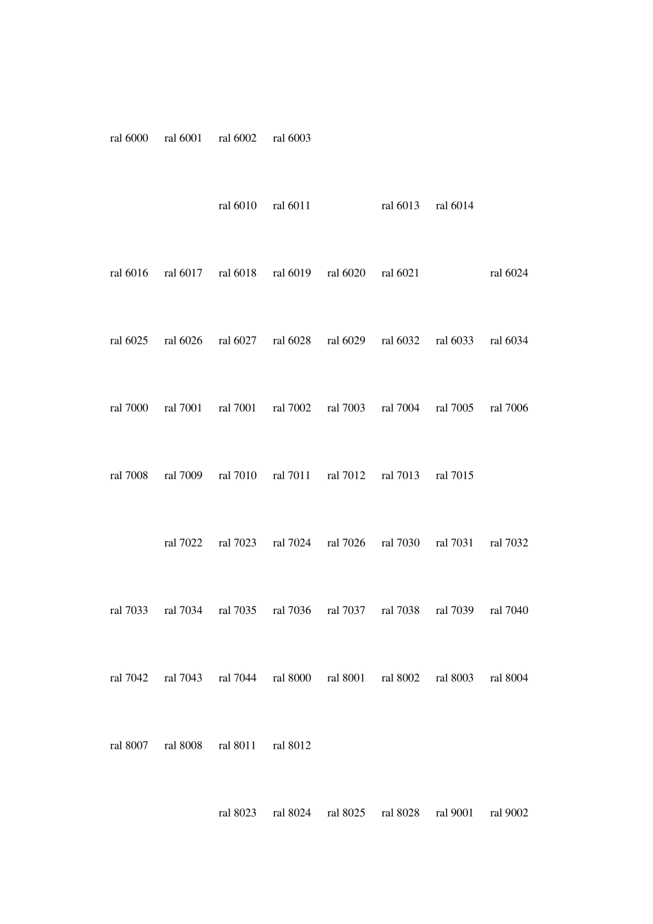 服装用RAL国际色卡对照表_第3页