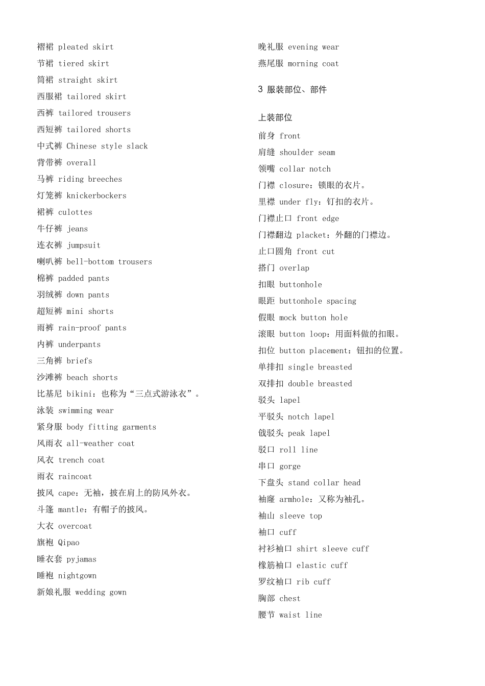 服装英语词汇全集_第2页