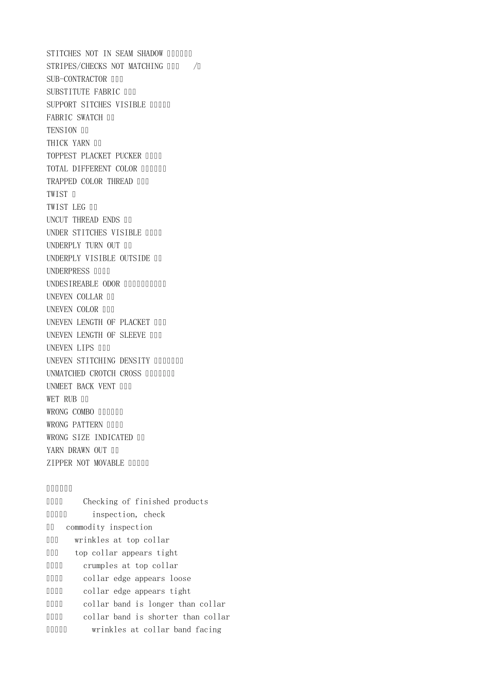 服装英语：服装专业单词汇总3_第3页