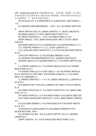 服装设计专业术语