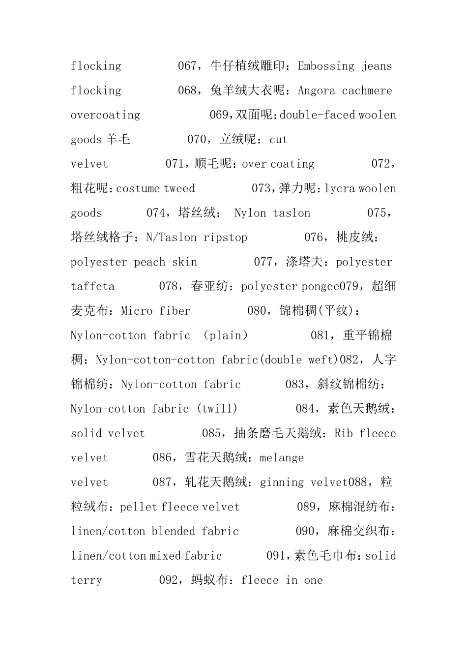 服装面料中英文对照大全_第3页