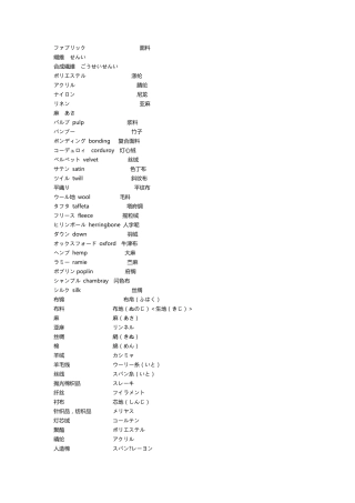 服装面料日语大全