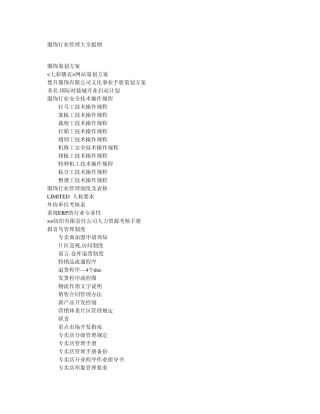 服饰行业管理大全提纲