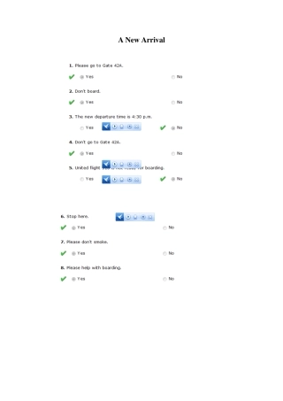 朗文交互英语1级答案ANewArrival