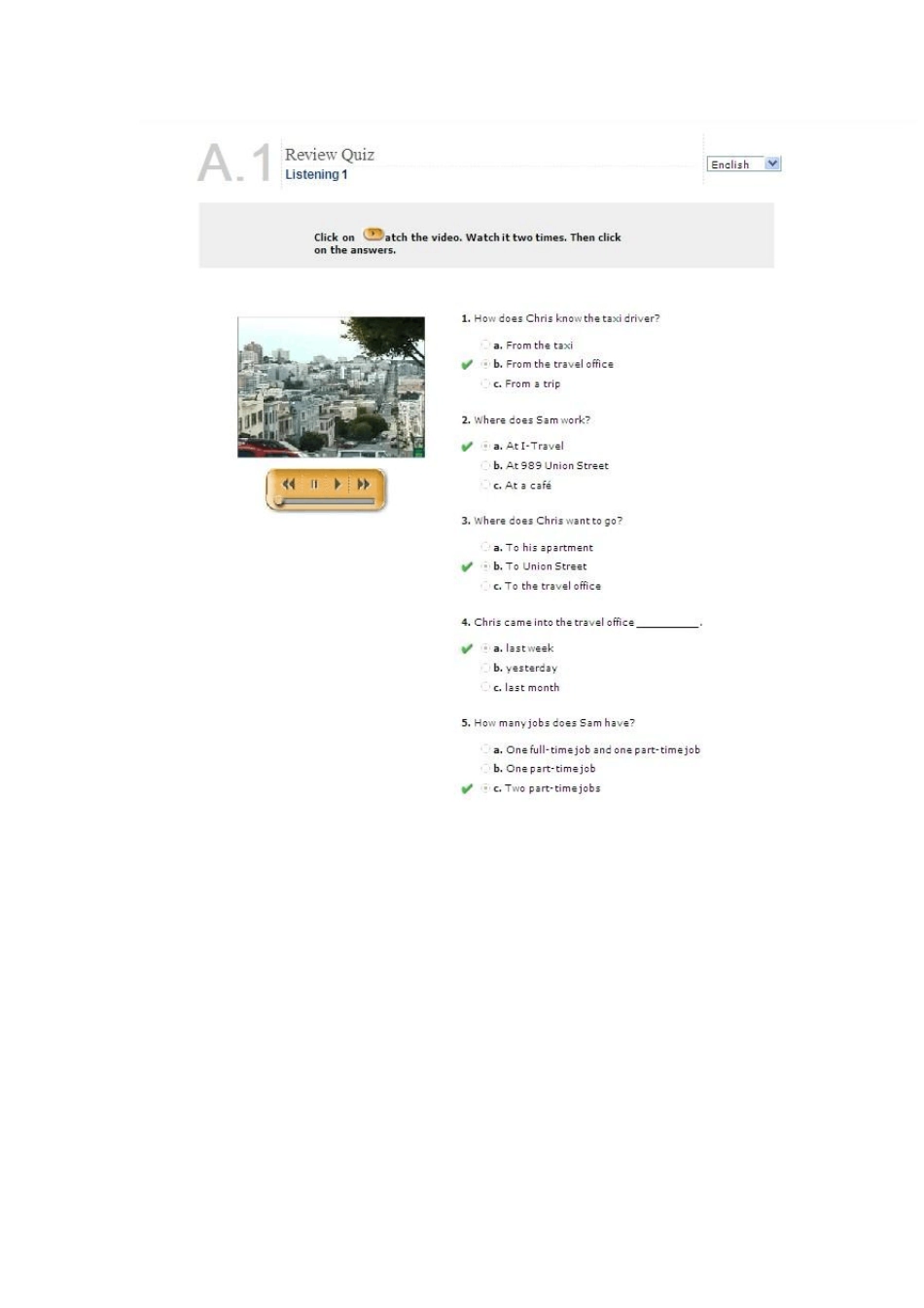 朗文互动英语第二册答案(截图)A单元及总册(leveltext)_第2页