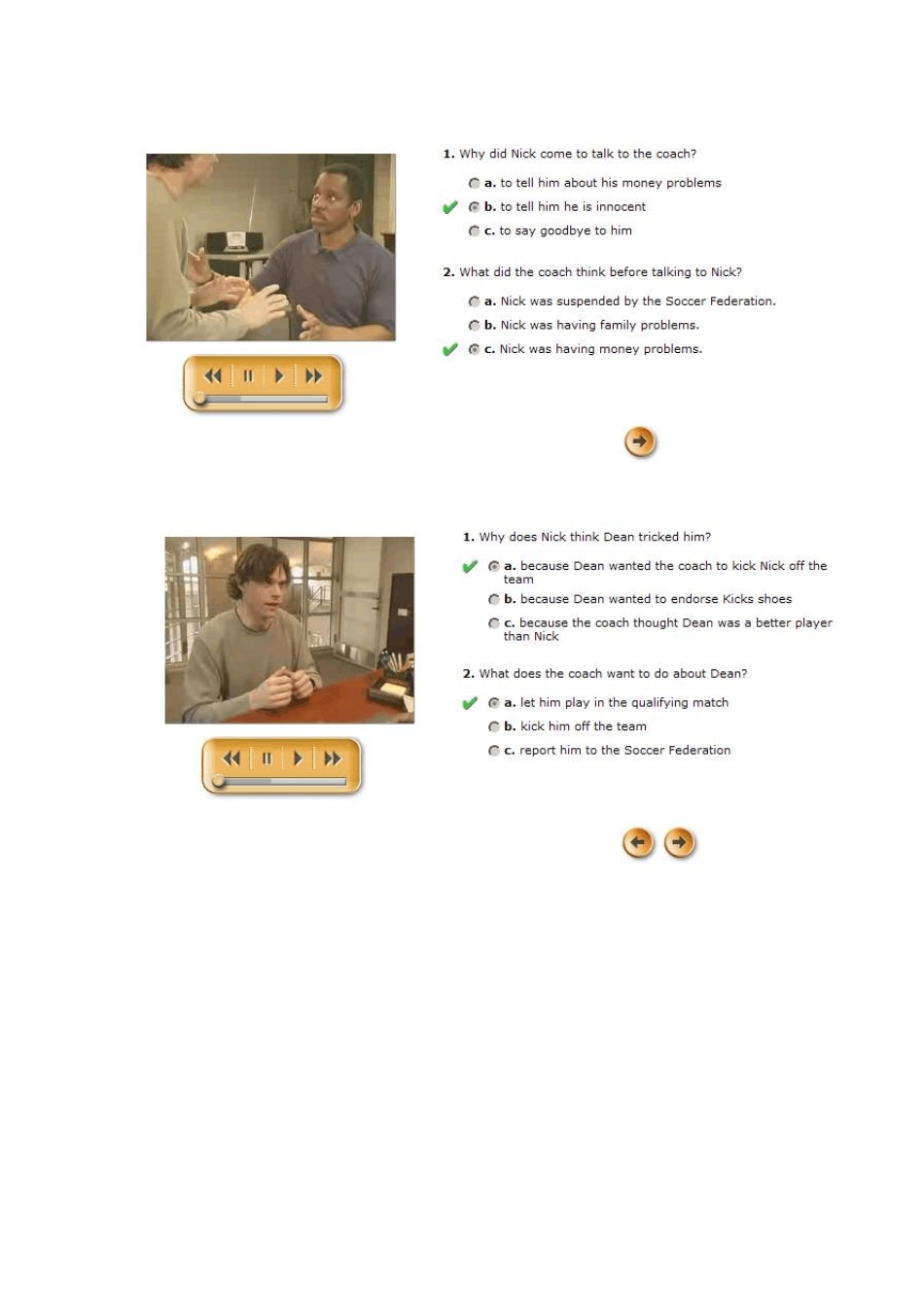 朗文交互英语第三级c4ReviewQuiz答案_第1页