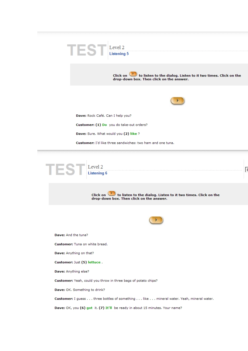 朗文交互英语第二级leveltest答案_第3页
