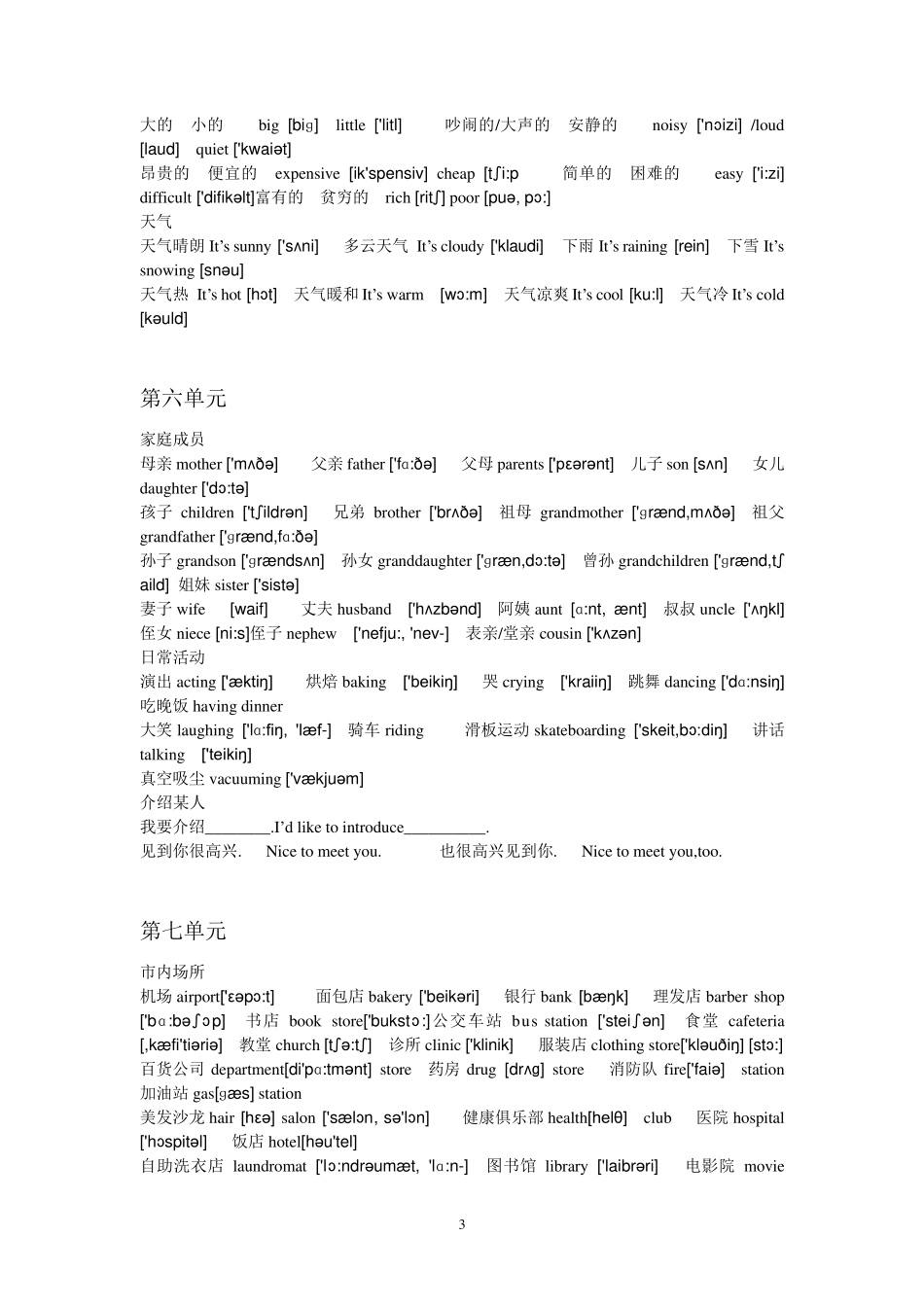 朗文国际英语教程单词第一册_第3页