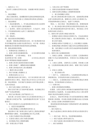 期末考试商法复习重点