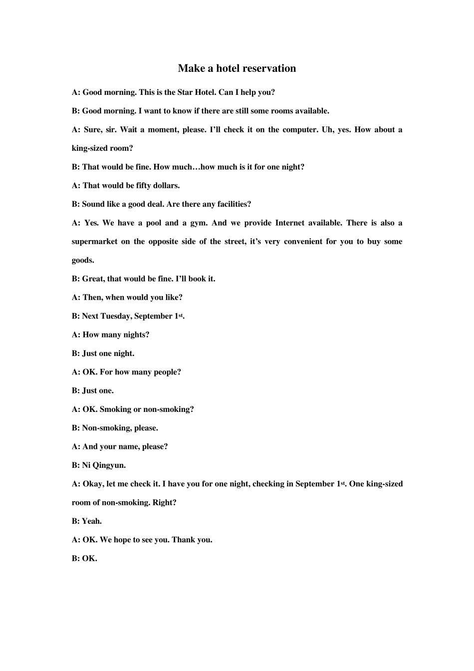 期末英语口语对话_第1页