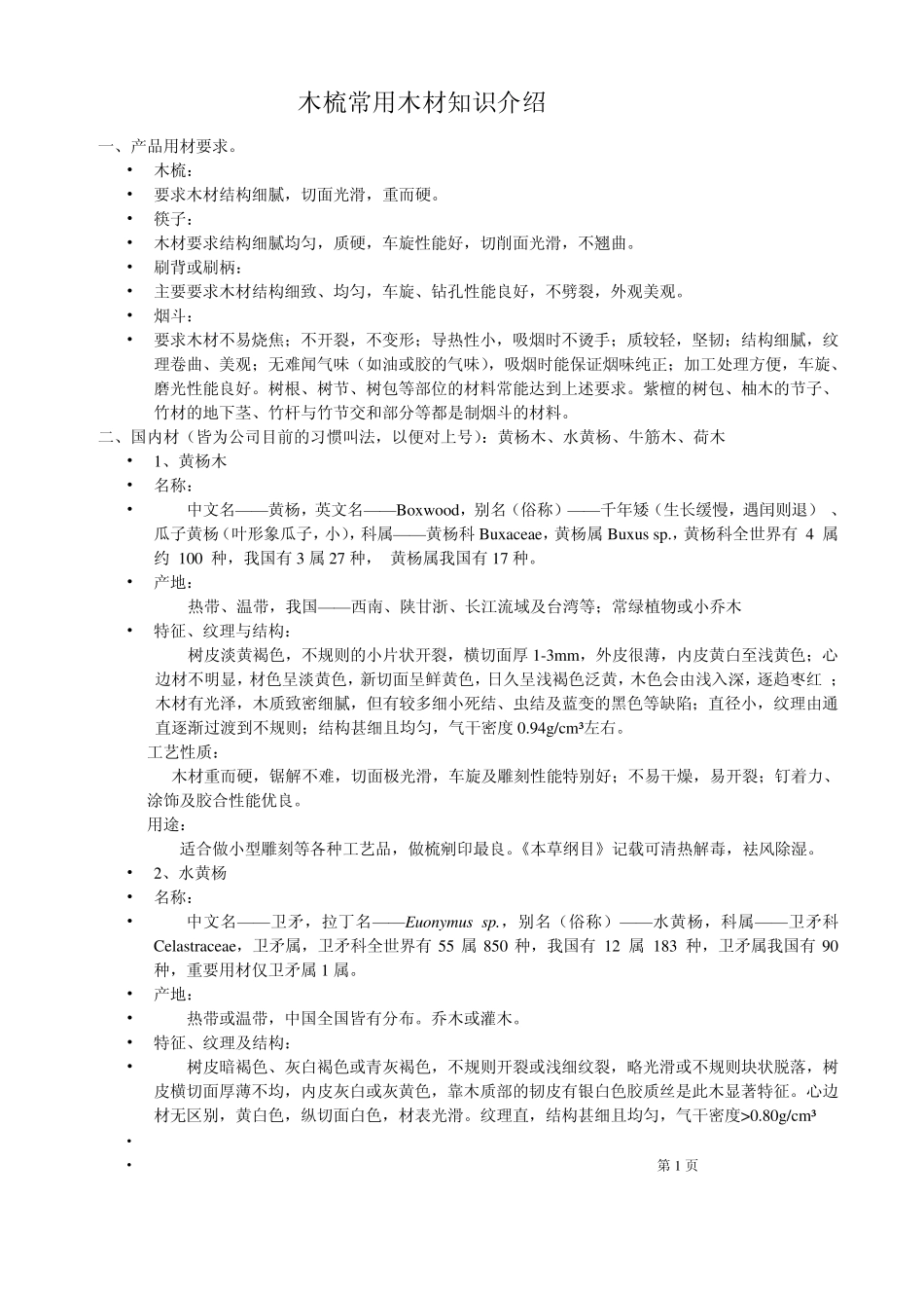 木梳常用木材知识介绍_第1页