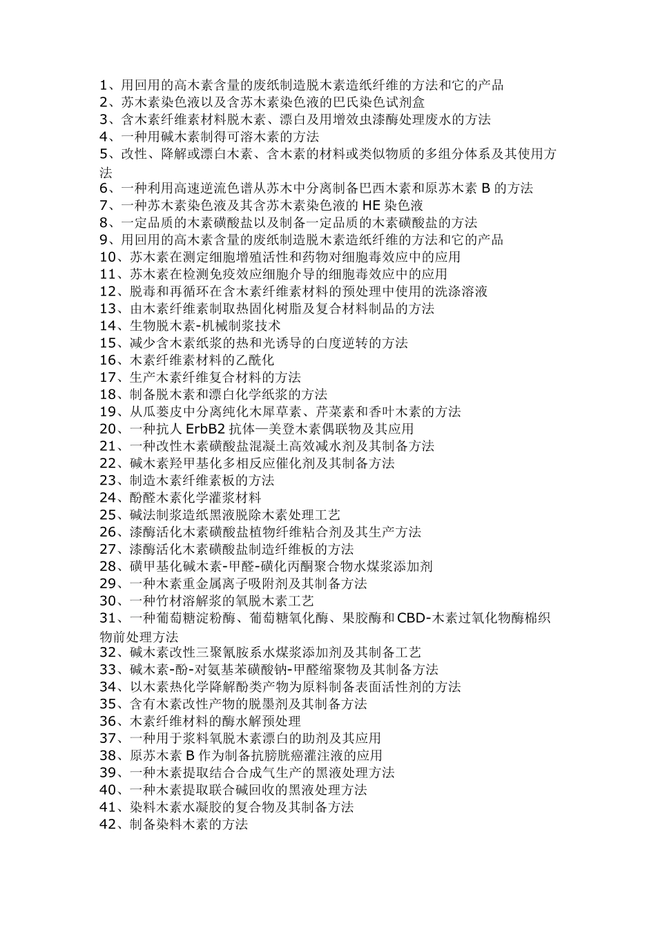 木素提取制备及应用工艺技术_第1页