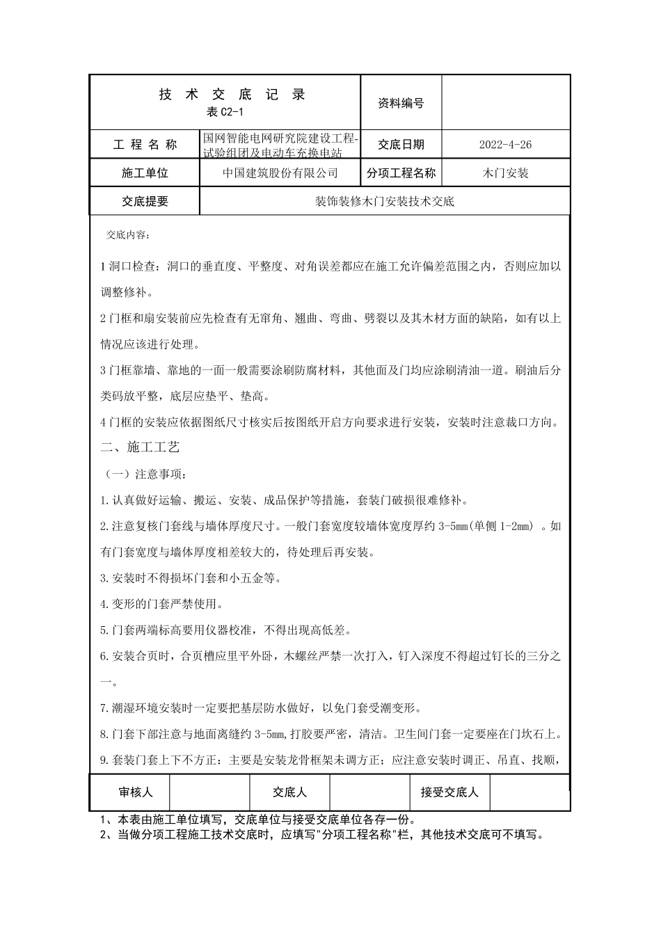 木门安装技术交底_第2页