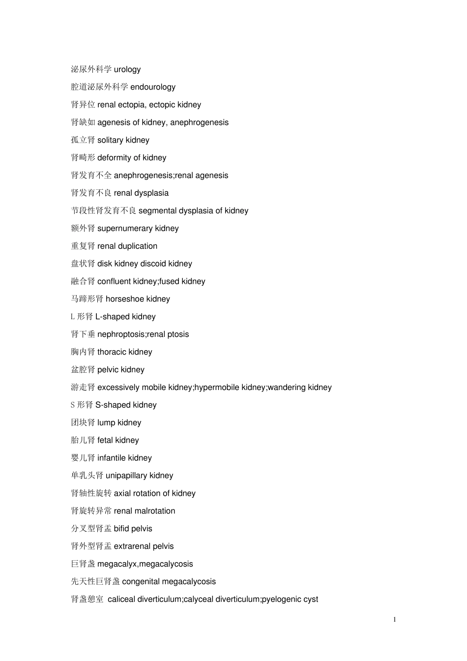 泌尿外科专业英语_第1页