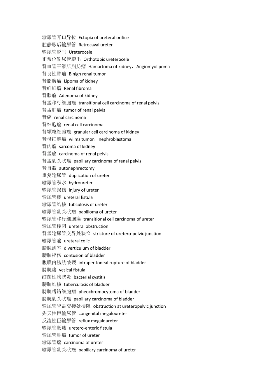泌尿外科中英文对照_第2页