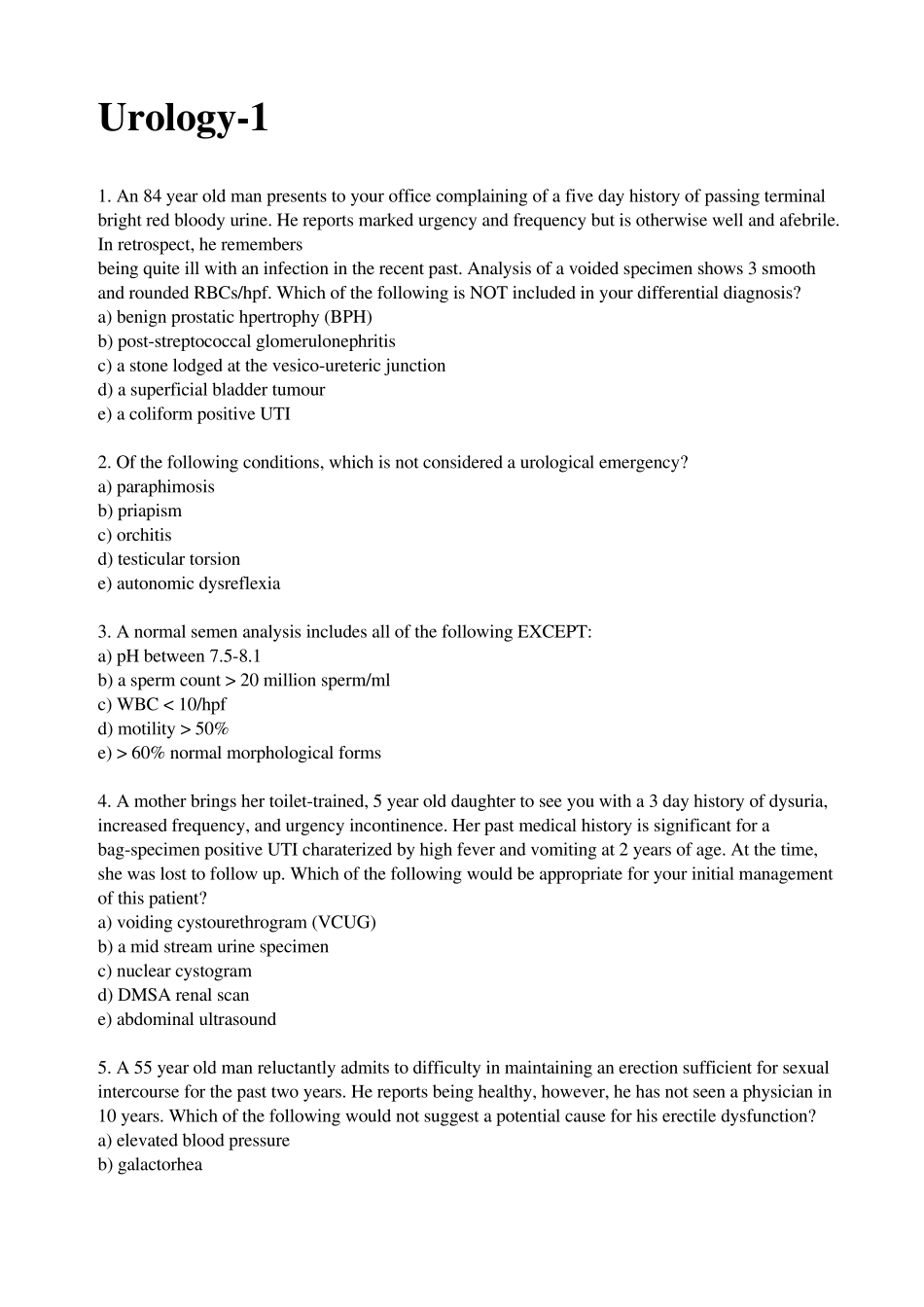 泌尿外科选择题(英语)_第1页